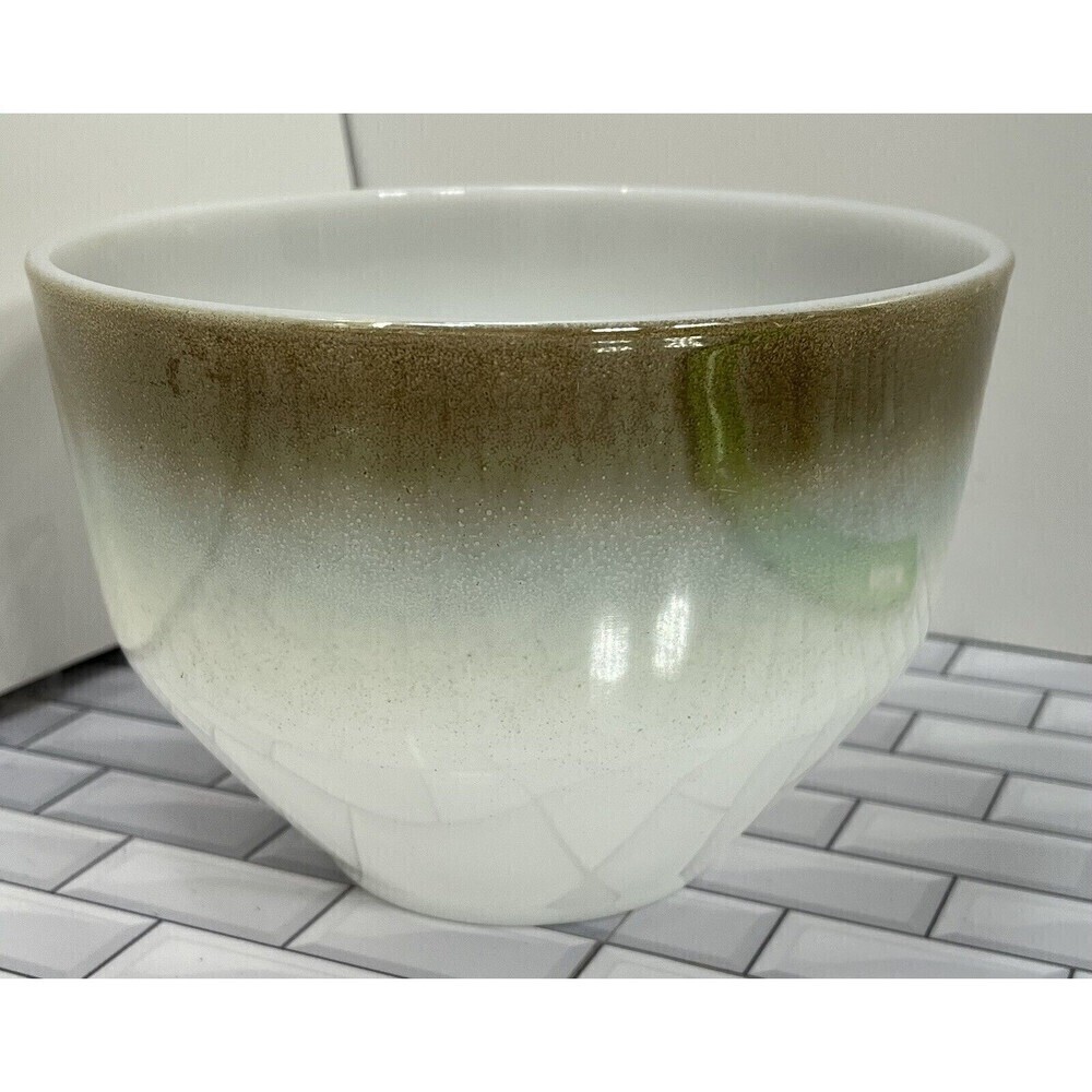 Federal Glass Ombré Brown & Green mixing bowl 2.5 Quarts Vintage Collectable
